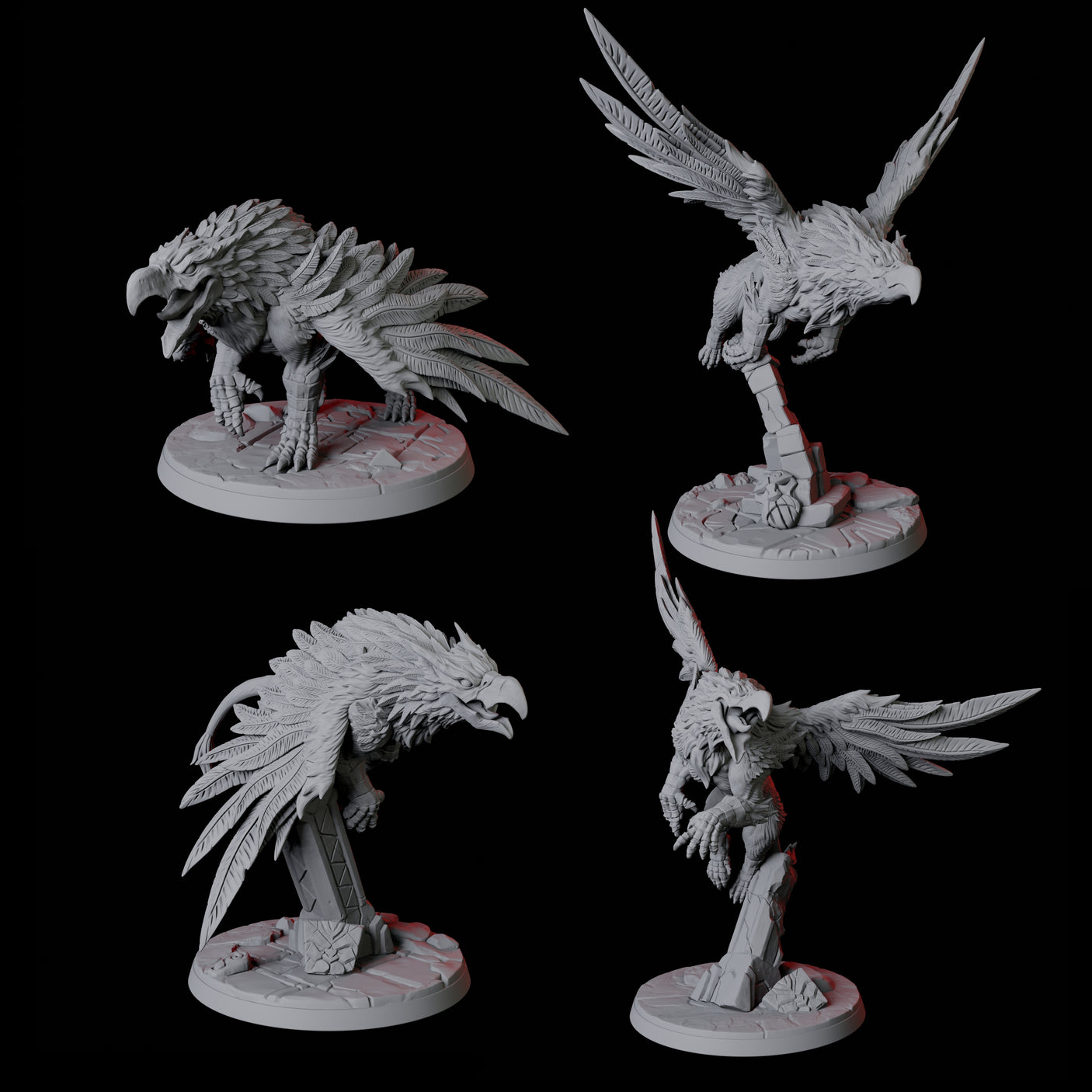 Four Leaping Griffons