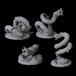 Four Thrashing Purple Worms