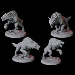 Four Stalking Wolves