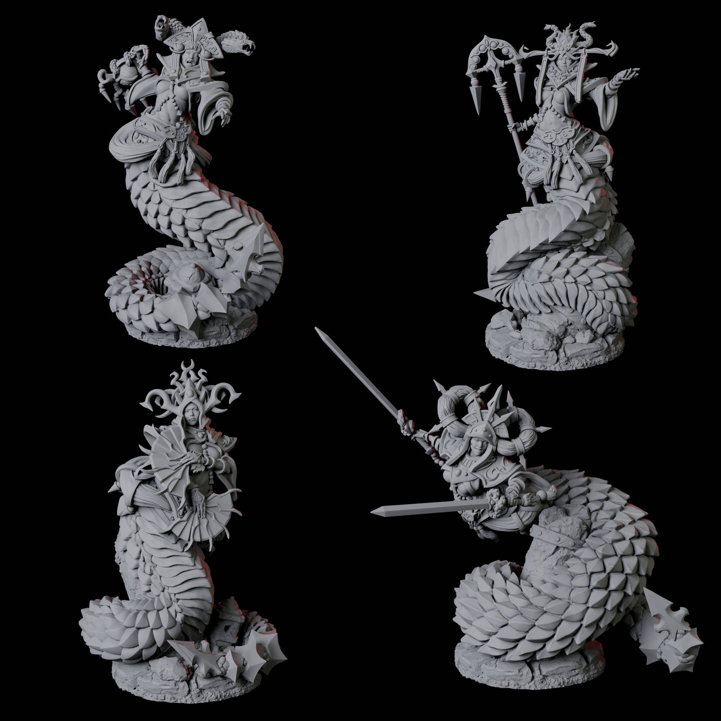 Four Shape-Shifting Yuan-Ti Abominations