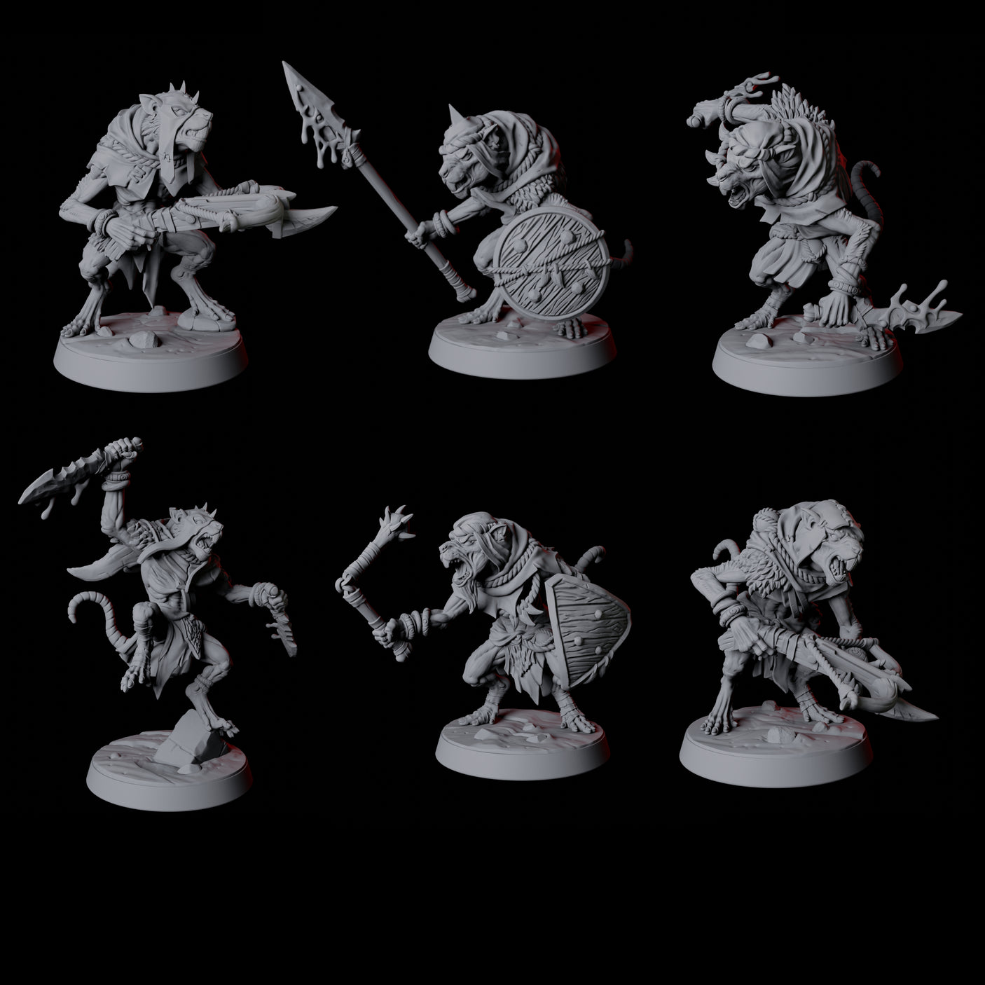 Six Cunning Ratfolk Soldiers