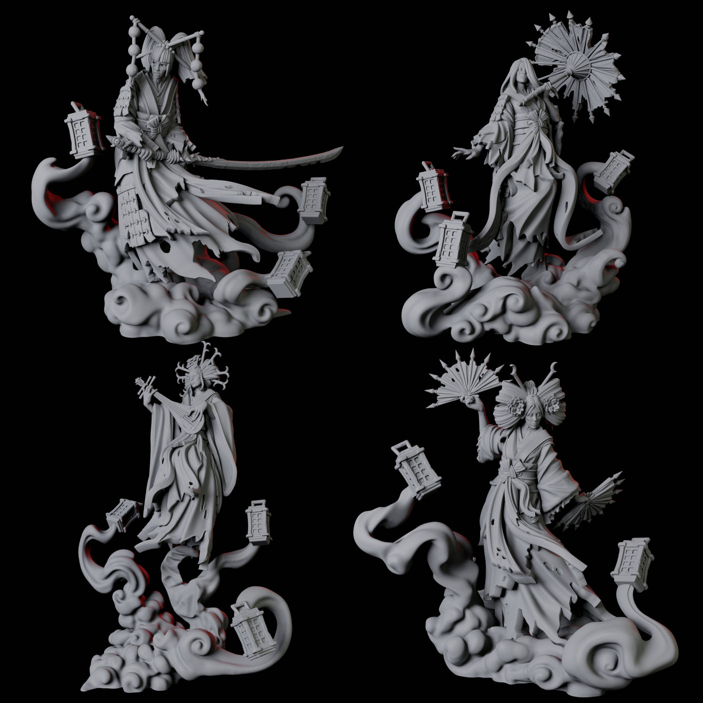 Four Mysterious Geisha Sorcerers