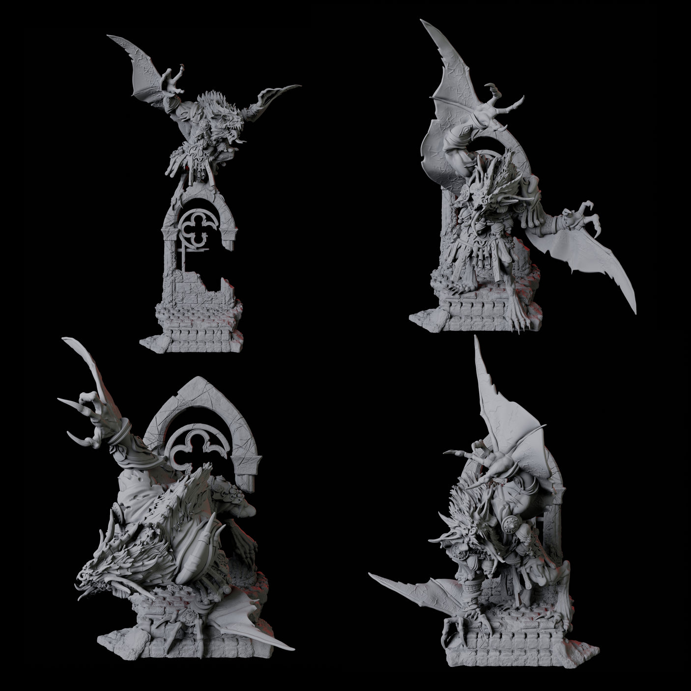 Four Swooping Dire Bats