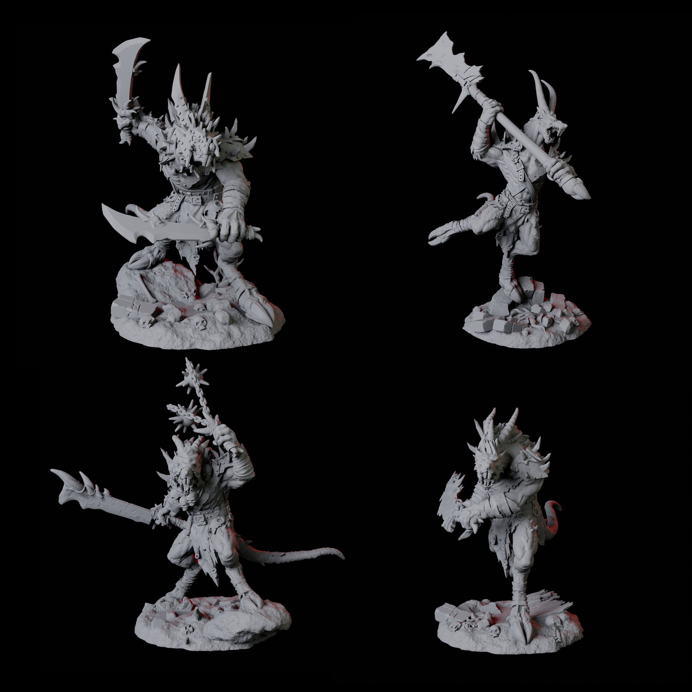 Four Blackfang Mutant Ratfolk