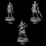 Three Slender Drow Hunters