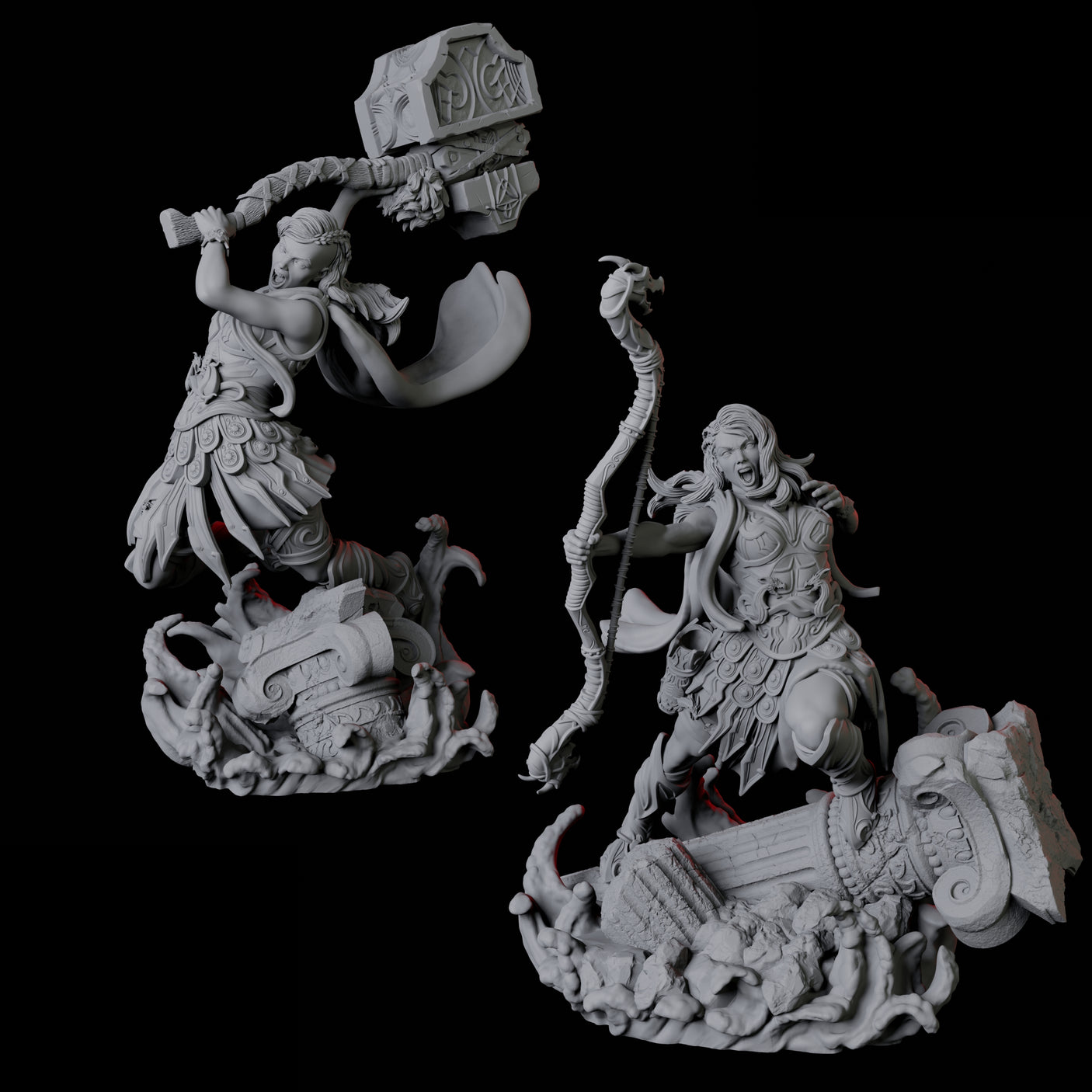 Two Battlemaiden Giantesses