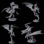 Four Valiant Dragonborn Warriors Riding Dragons