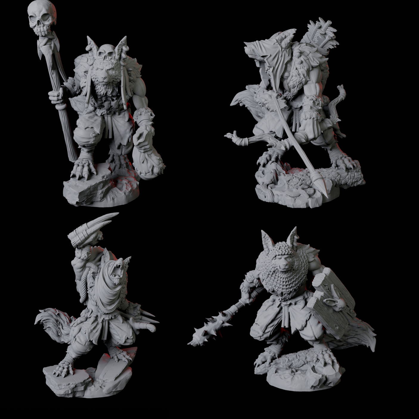 Four Cunning Kitsune Fighters