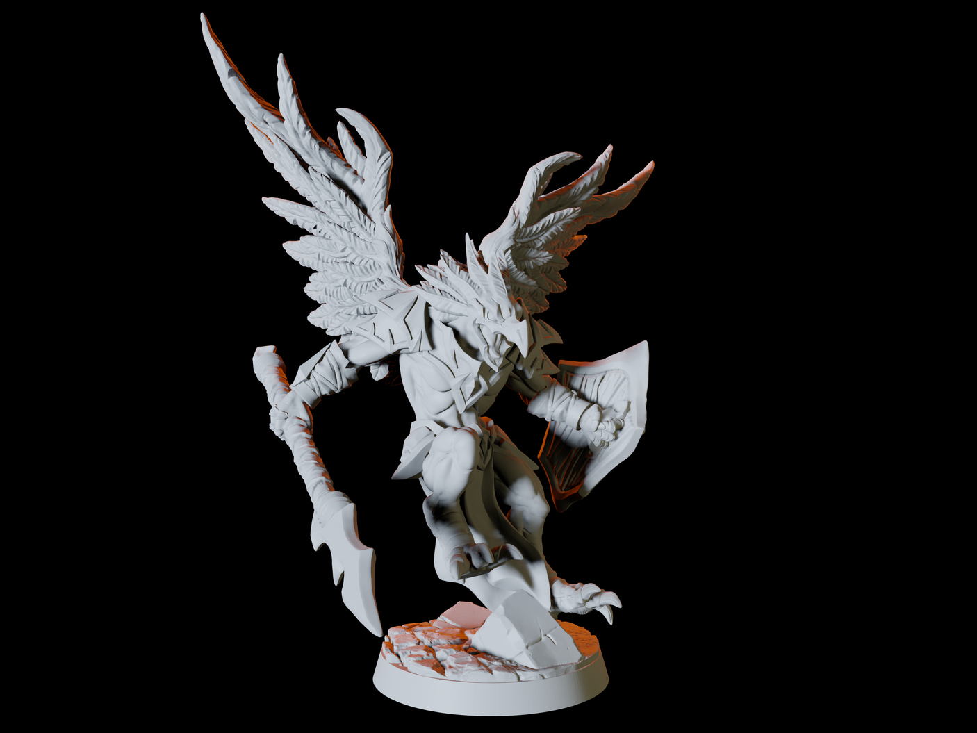 Aarakocra Fighter with Spear and Shield