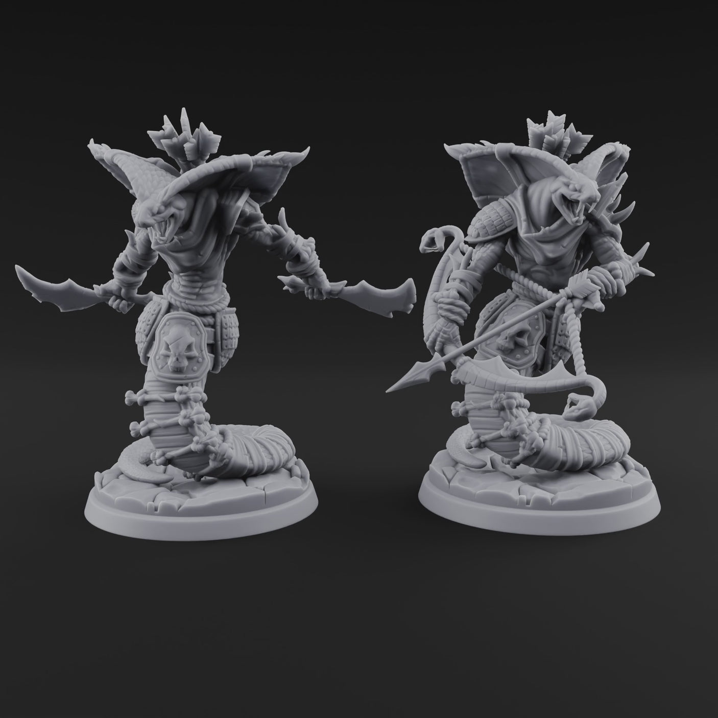 Spear Thrust Snarling Naga Warrior