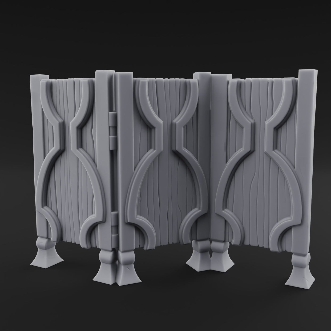 Carved-Panel Privacy Screen
