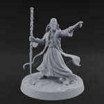 Staff Raised Commanding Human Wizard