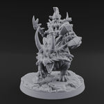 Tusks Raised Bellowing Triceratop Riding Dwarves A