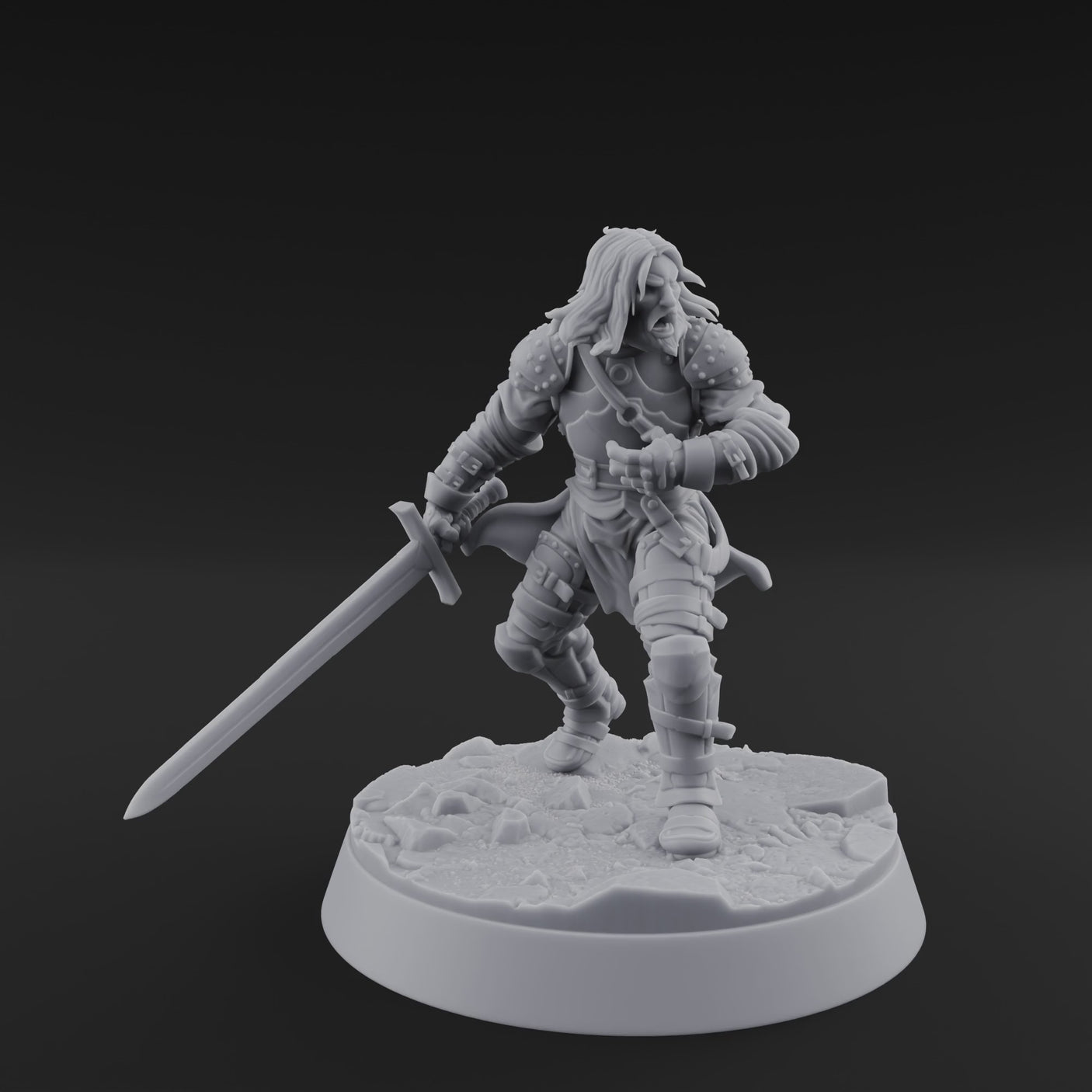 Striding Forward Confident Human Warrior