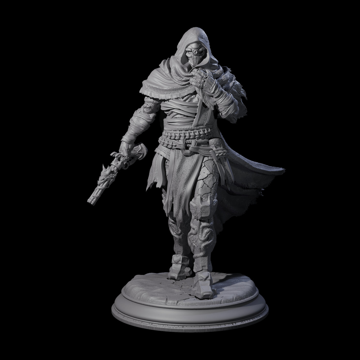 Cloaked Warforged Gunslinger