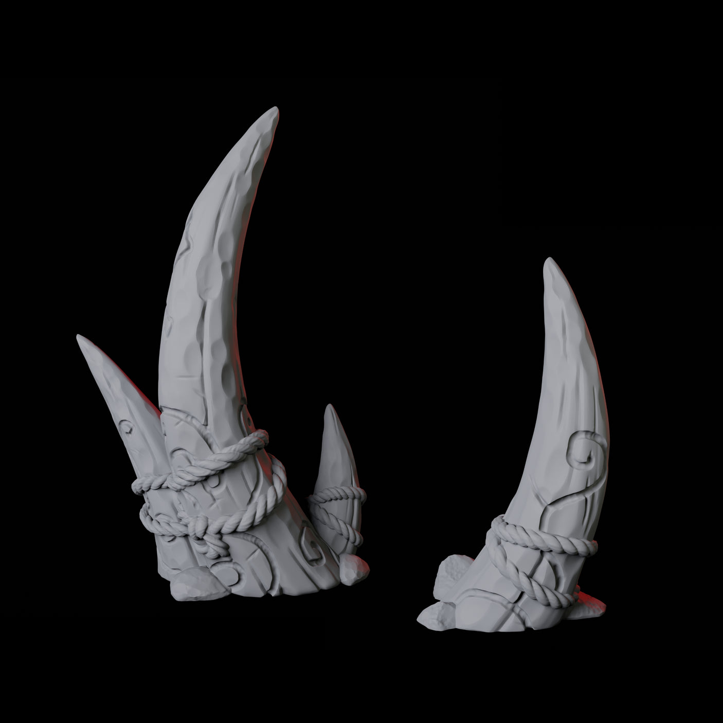 Two Carved Tusks