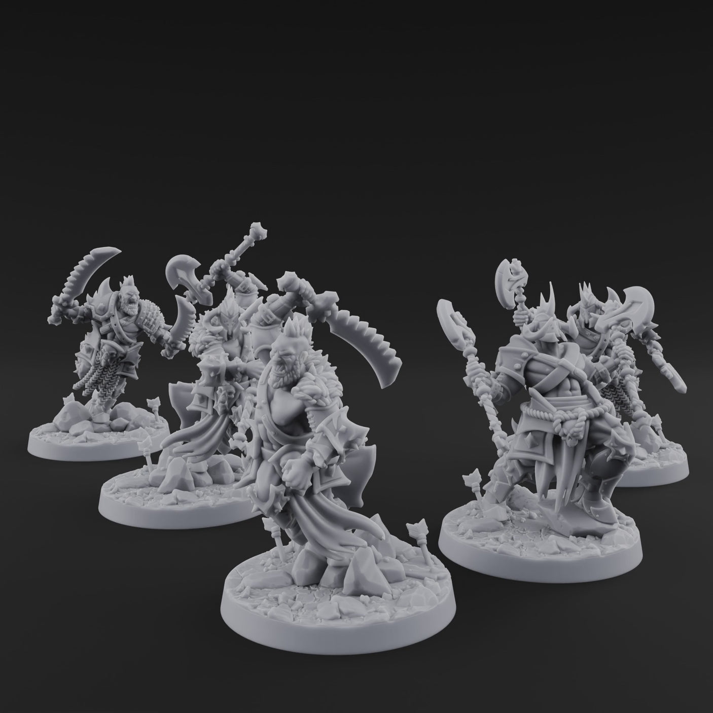Axe Held High Ornate Human Warlords