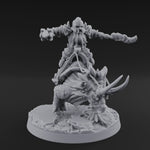 Tusks Raised Bellowing Triceratop Riding Dwarves B