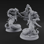 Swooping and Coiled Naga Warriors