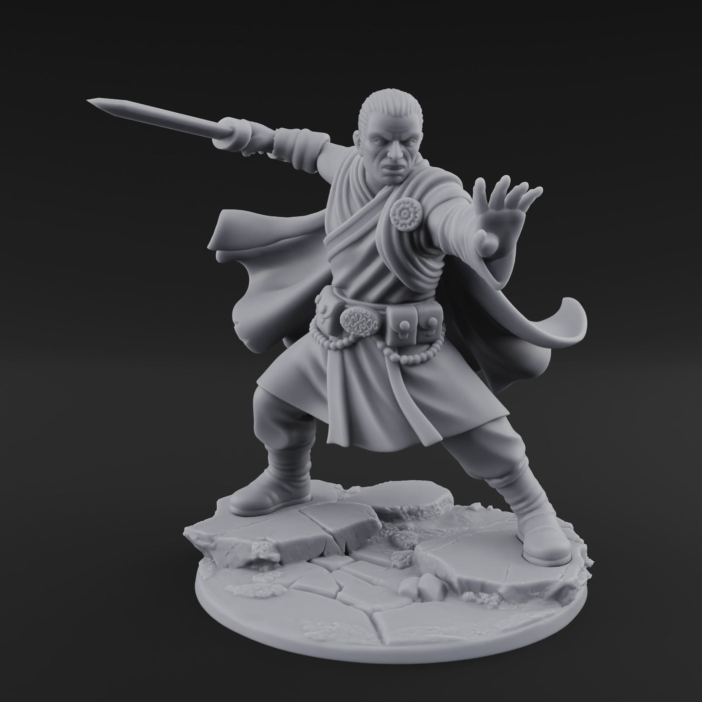 Palm Raised Casting Human Monk