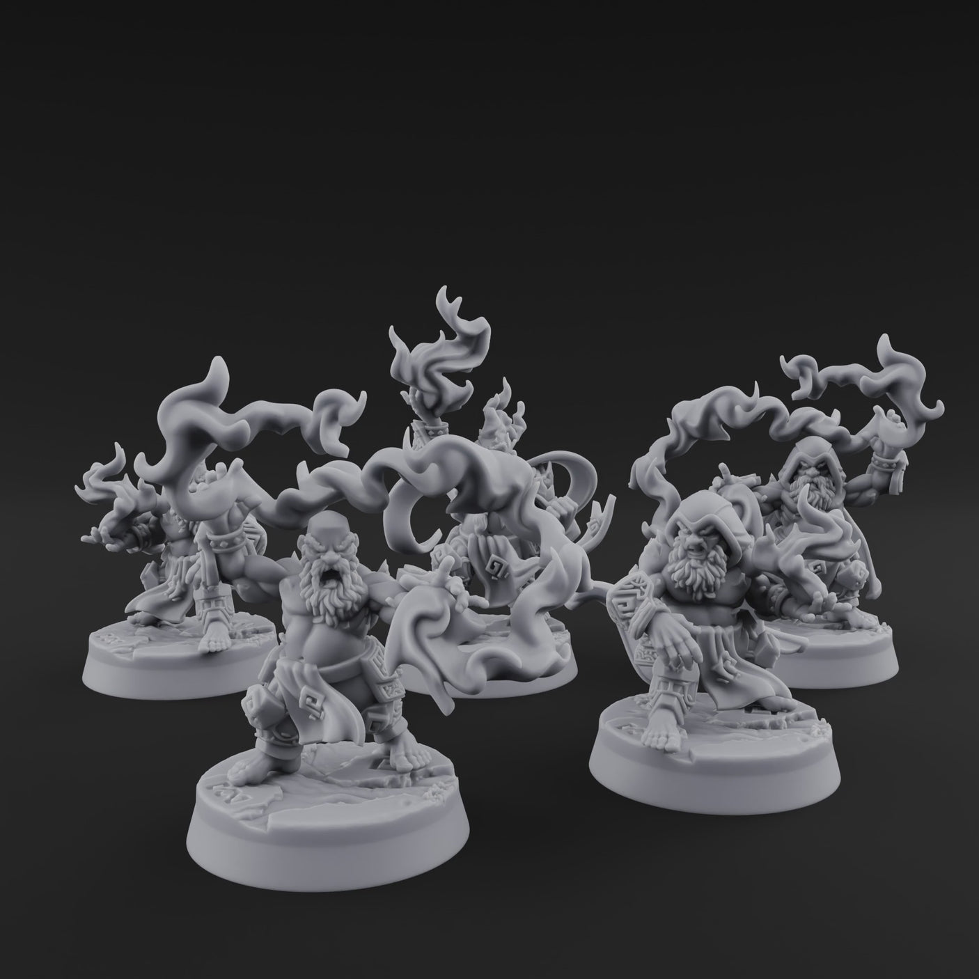 Flames Towering Skyward Dwarf Fire Casters