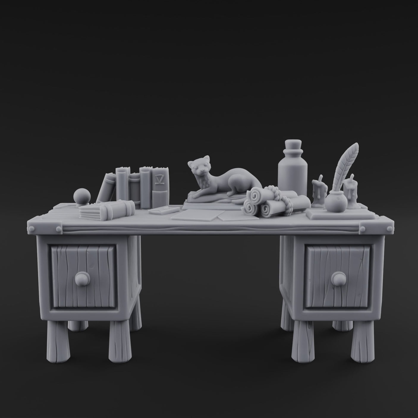 Fluted-Leg Scribe's Desk