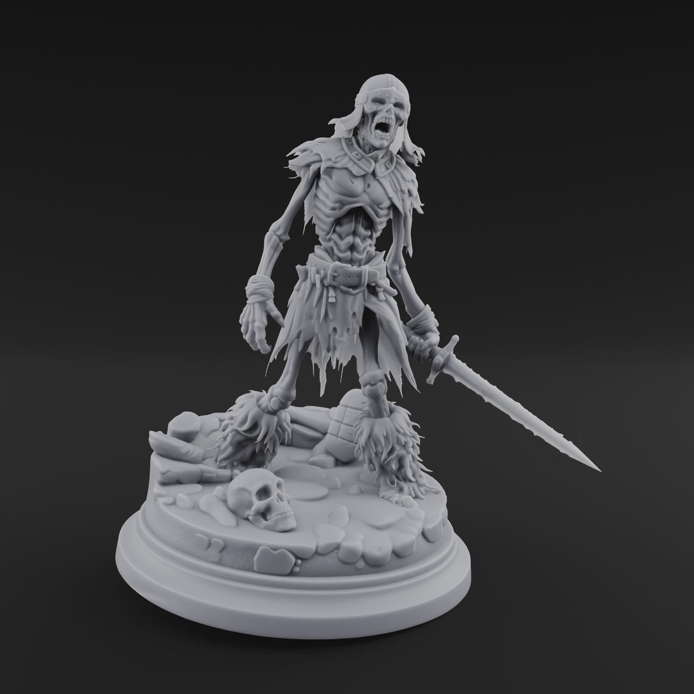Mouth Agape Wailing Draugr Warrior