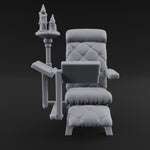 Velvet-Cushioned Chair with Bookrest