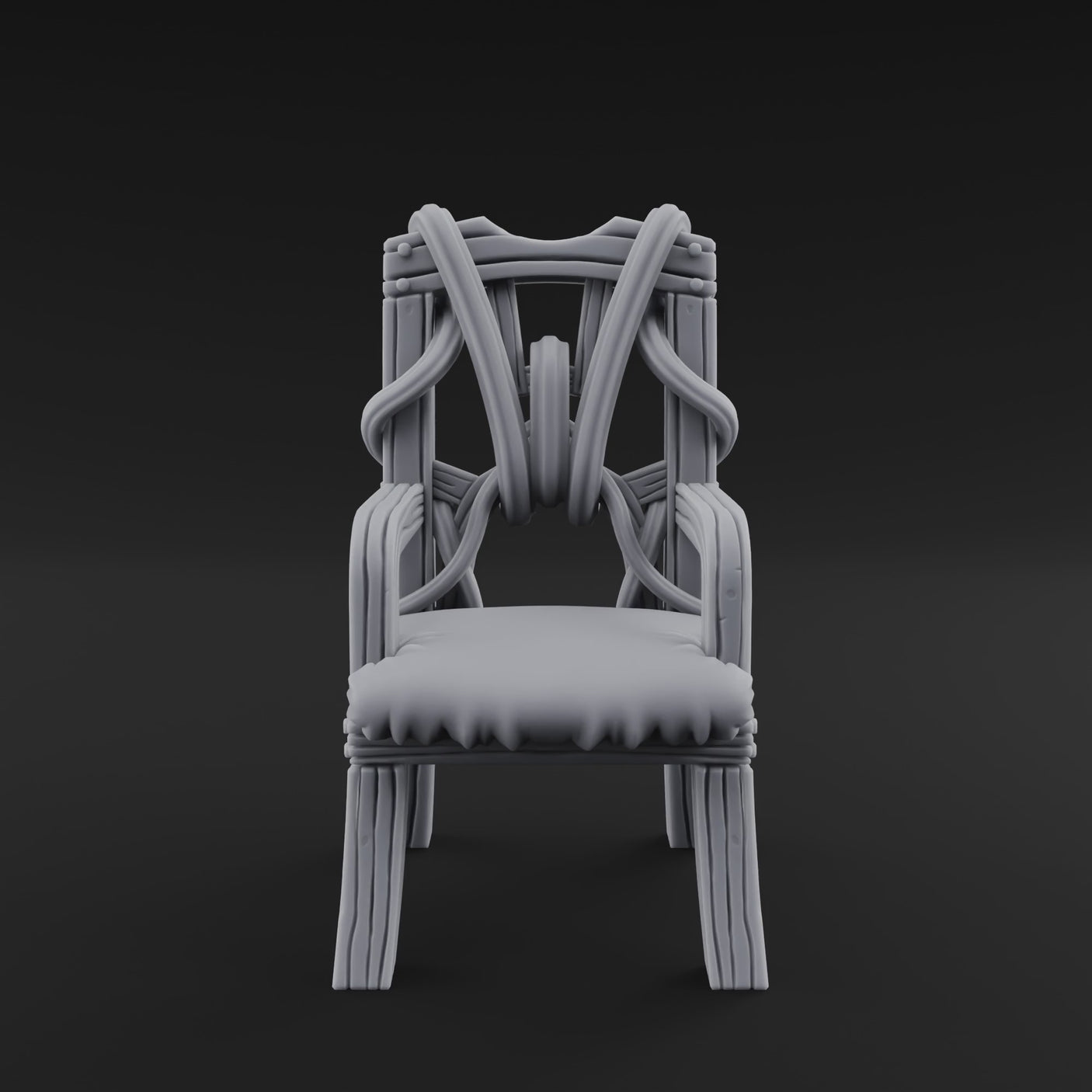 Spiral-Armed Throne Chair