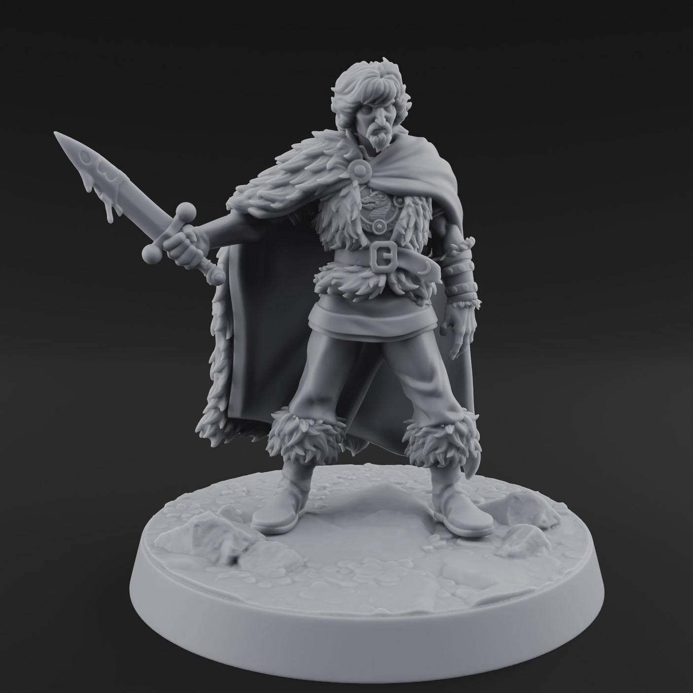Cape Sweeping Swordsman Human Barbarian