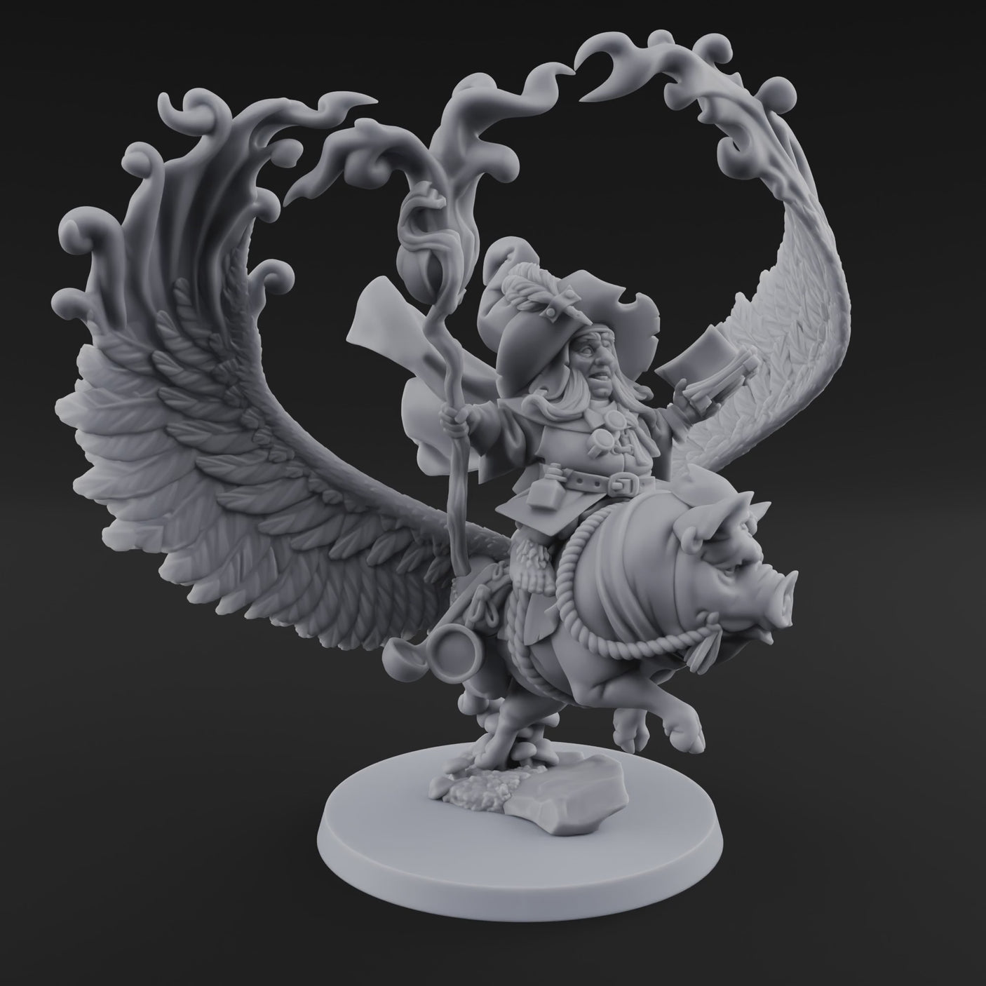 Rainbow Pig Riding Halfling Mage