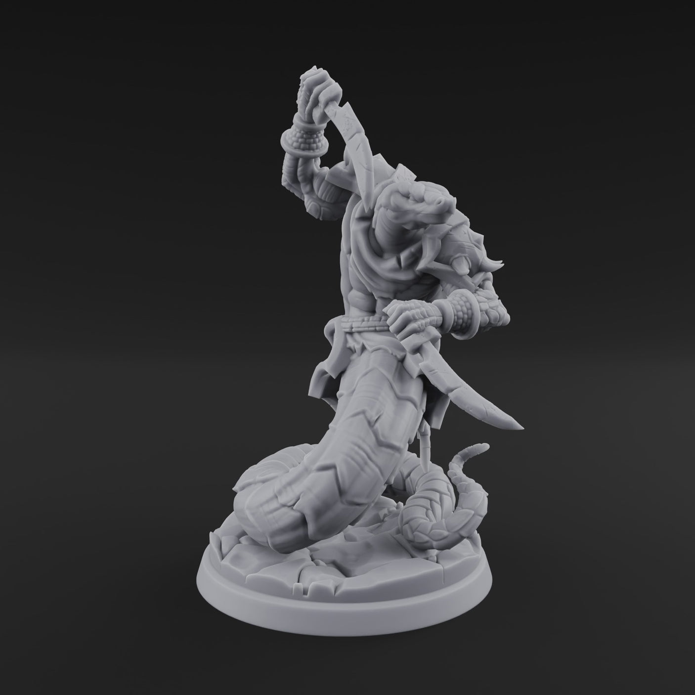 Swooping and Coiled Naga Warriors B