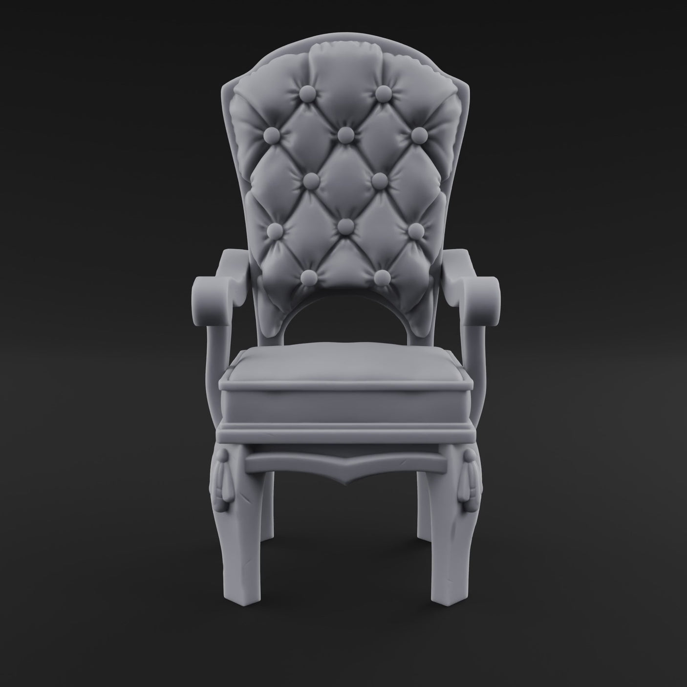 Velvet-Cushioned Throne Chair