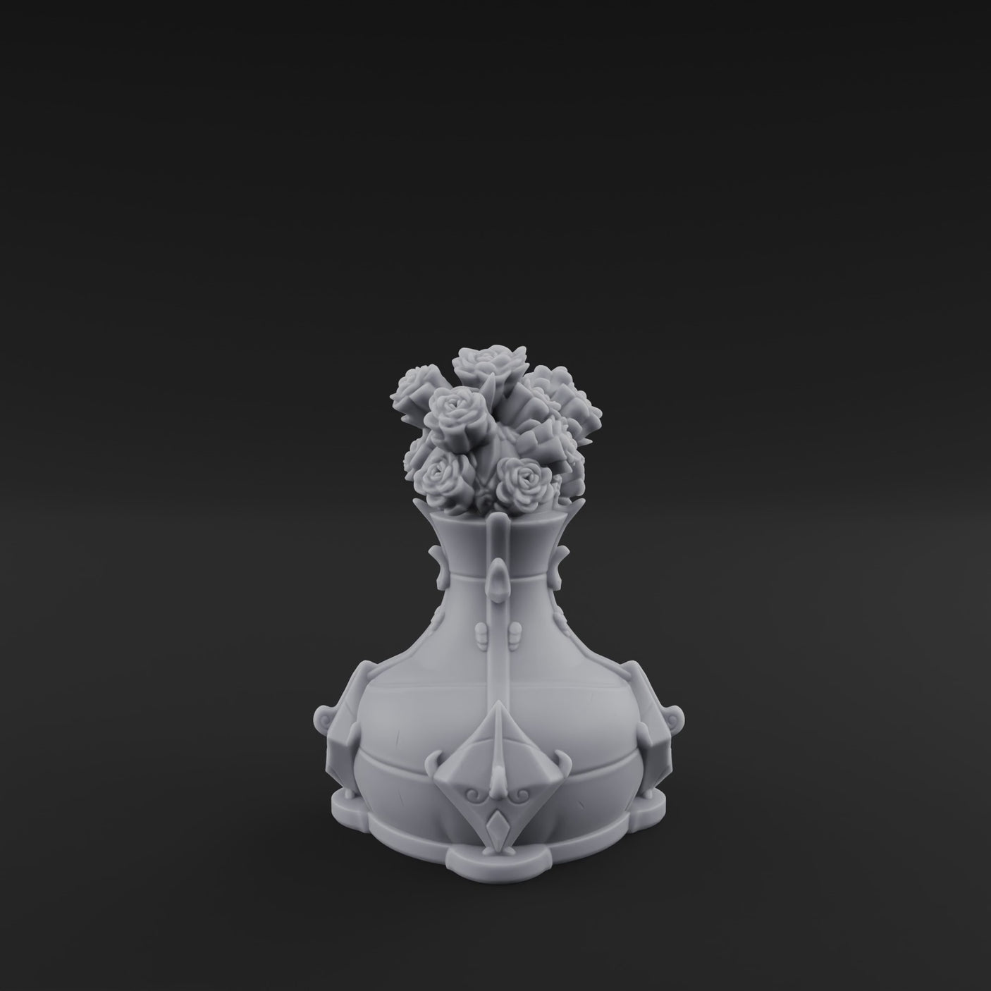 Porcelain-Crested Flower Arrangement Vase