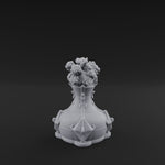 Porcelain-Crested Flower Arrangement Vase