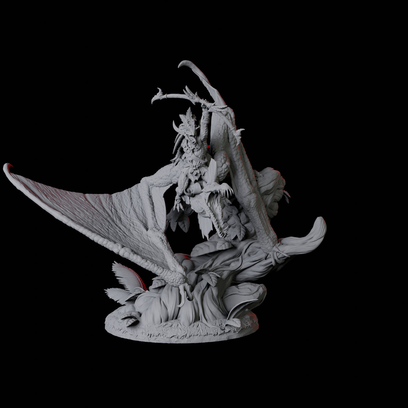 Lizardfolk Flying on Pterodactyl A