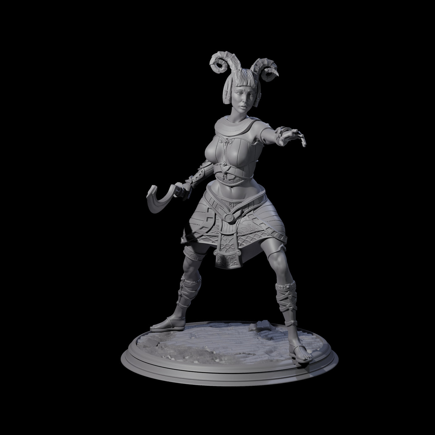 Pointing Tiefling Fighter