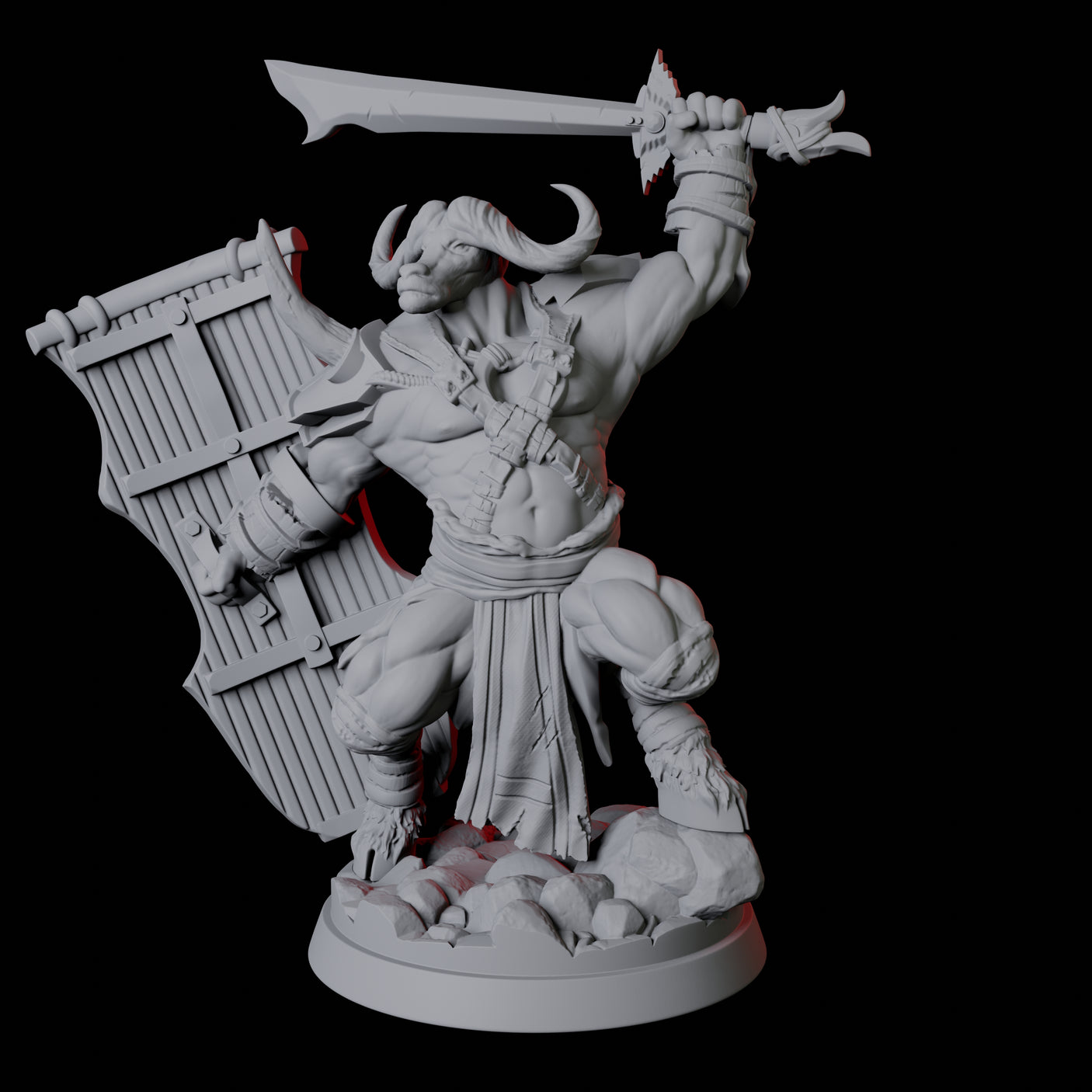 Yakfolk Warrior with Sword and Shield