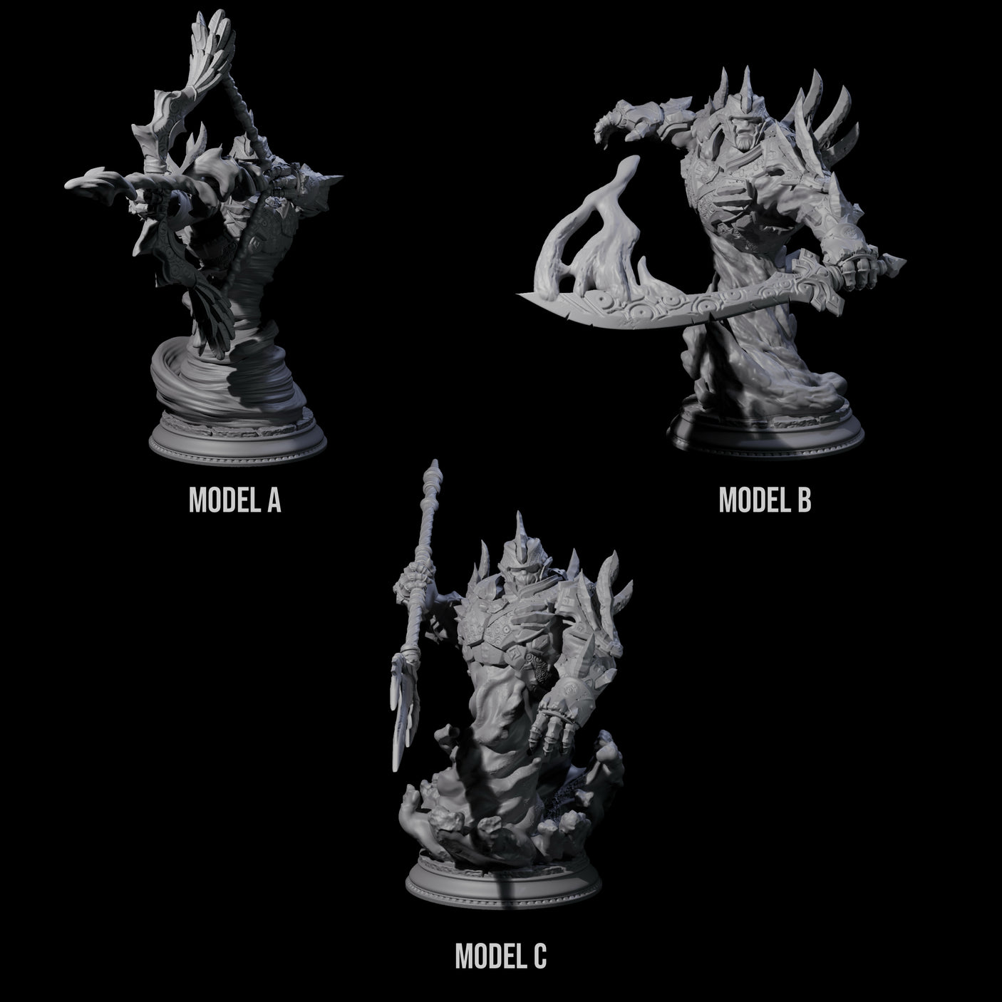 Three Elemental Myrmidons