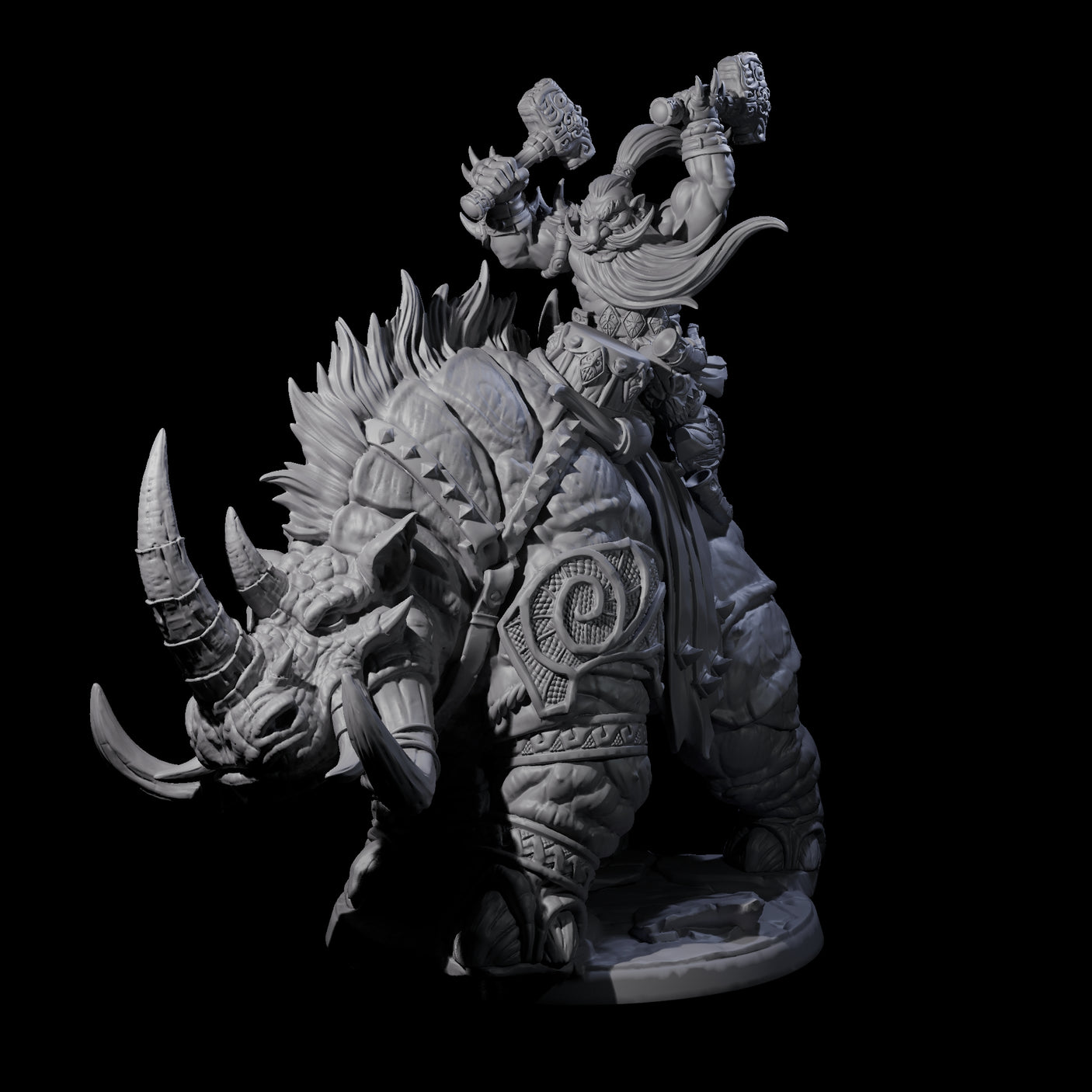 Berserker Dwarf riding Rhino A