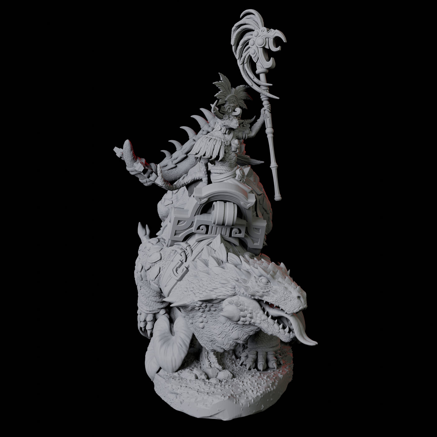Lizardfolk riding giant lizard A
