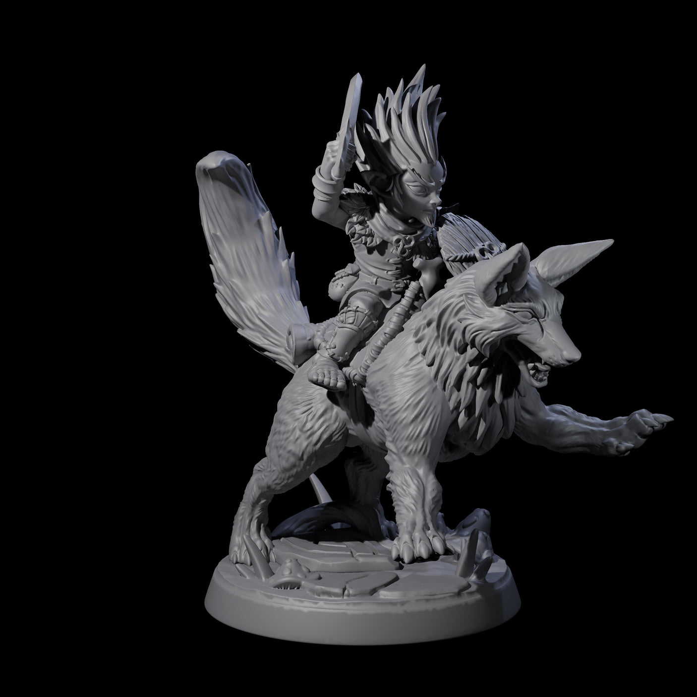 Forest Halfing Warrior Riding Fox B