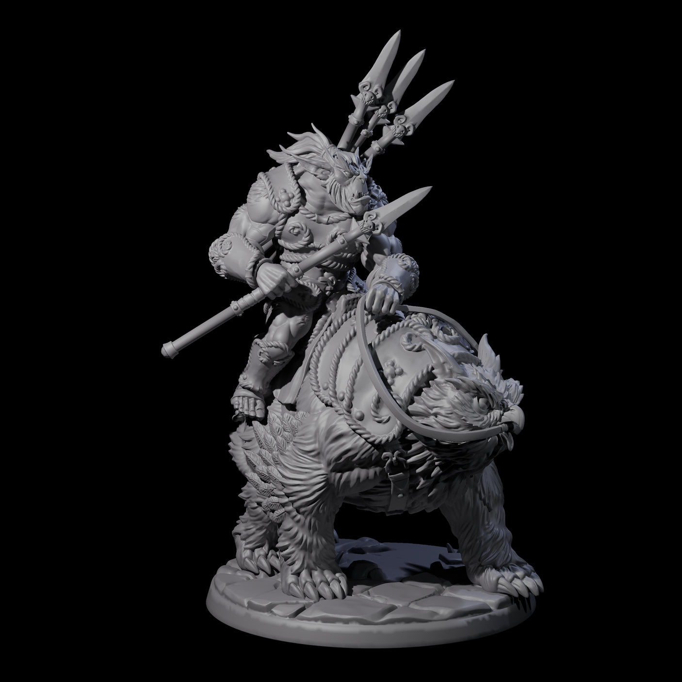 Raging Bugbear mounted on Owlbear B