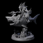 Dripping Sahuagin Warrior riding Shark B