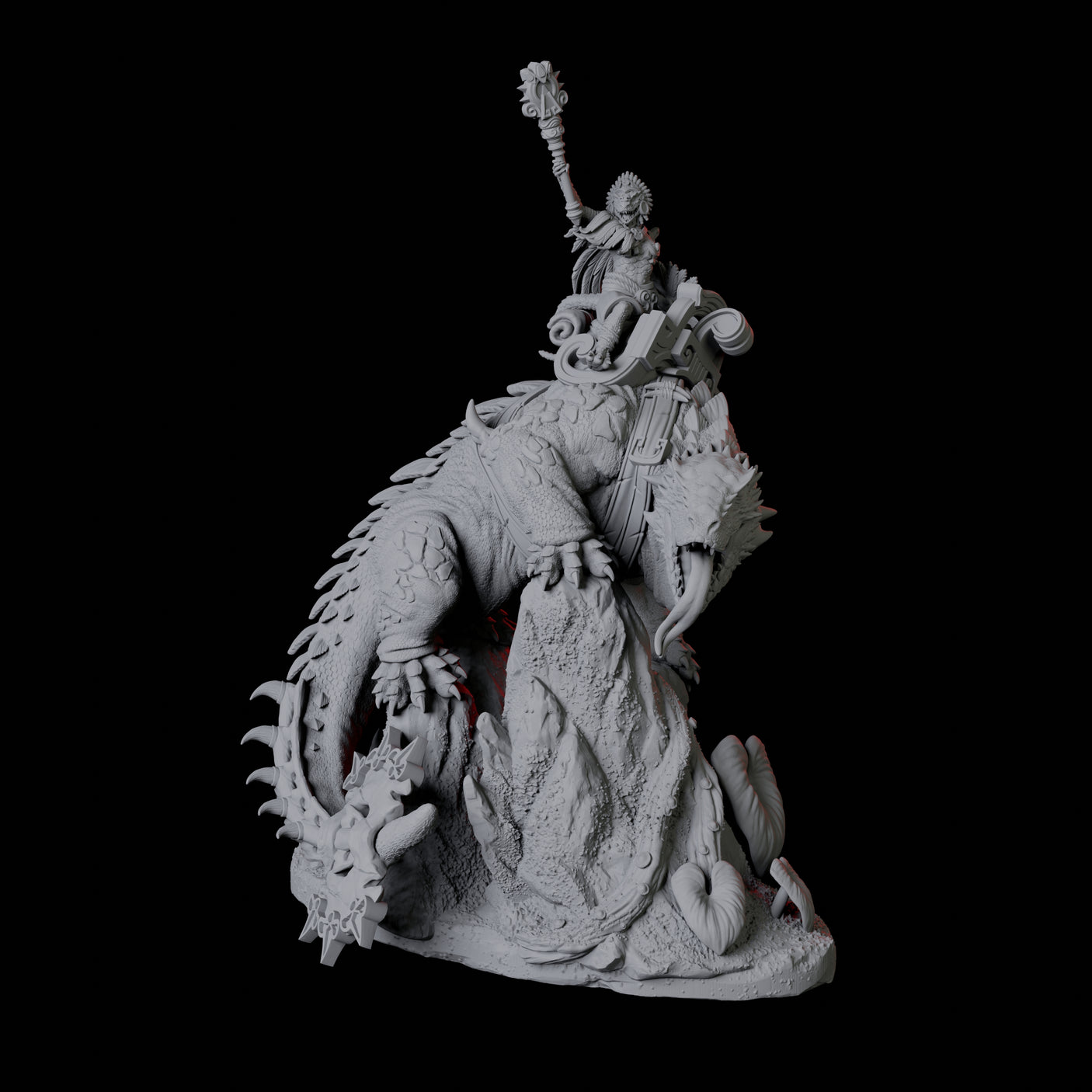 Lizardfolk riding giant lizard C