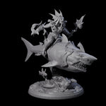 Dripping Sahuagin Warrior riding Shark D