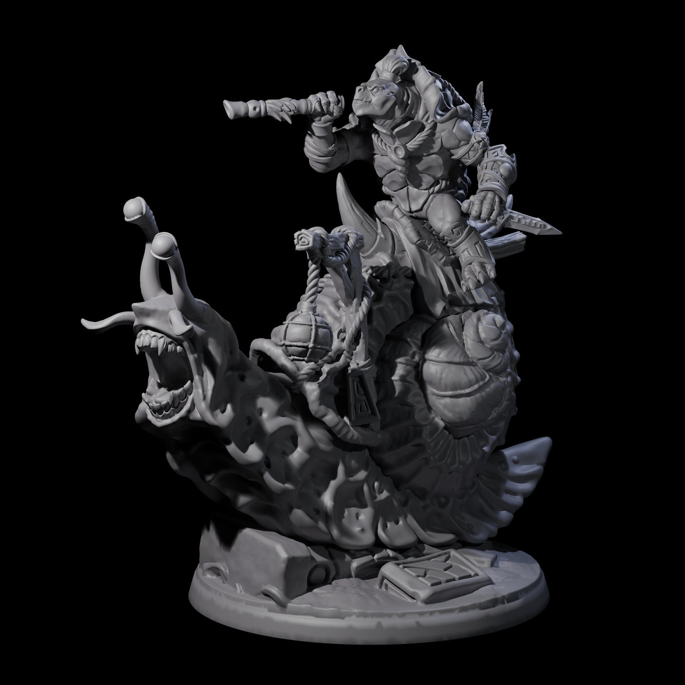 Tortle Warrior Riding Giant Snail C