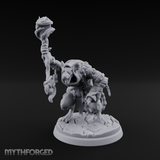 Staff Held High Ratfolk Priest Miniature for Dungeons and Dragons, Pathfinder or other TTRPGs