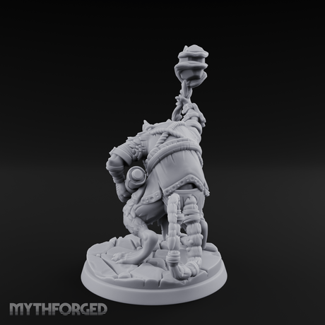 Staff Held High Ratfolk Priest Miniature for Dungeons and Dragons, Pathfinder or other TTRPGs