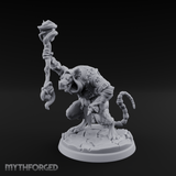 Staff Held High Ratfolk Priest Miniature for Dungeons and Dragons, Pathfinder or other TTRPGs